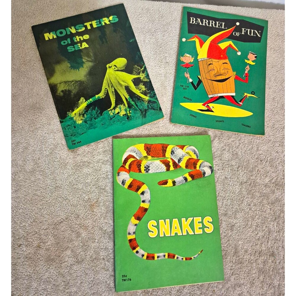 Vintage 1960s Scholastic Books Monsters of the Sea Snakes Barrel of Fun